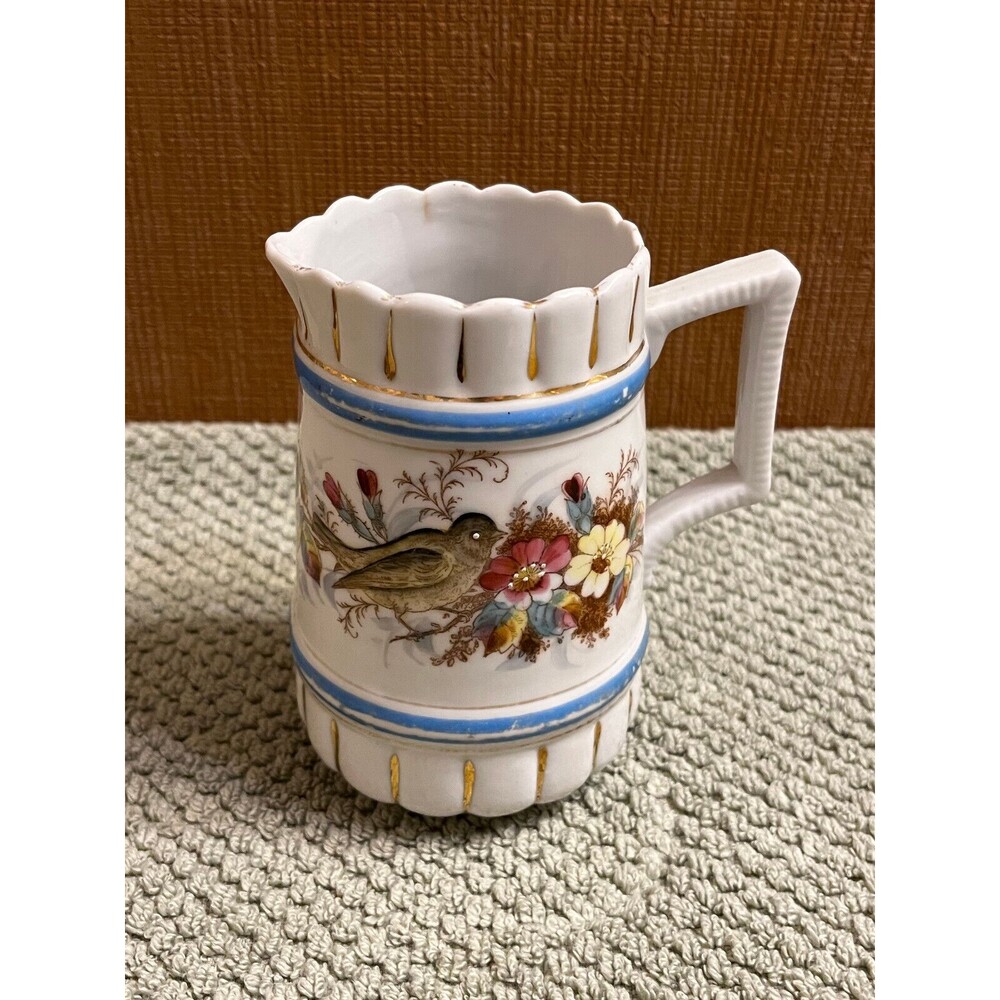 Porcelain Creamer  Floral Design With Gold Trim - Unbranded